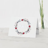 シルバーエレガントレッドピースリースフェスティバル 箔グリーティングカード (正面)