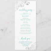 シルバーエレガントレースアクアティール（緑がかった色）オンホワイト結婚ズ プログラム (裏面)