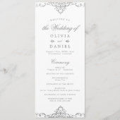 シルバーエレガントロマン華美ティックなヴィンテージ結婚式 プログラム (正面)