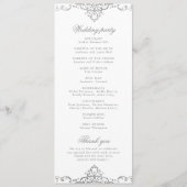 シルバーエレガントロマン華美ティックなヴィンテージ結婚式 プログラム (裏面)