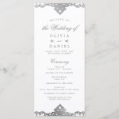 シルバーエレガントロマン華美ティックなヴィンテージ結婚式 プログラム (正面)