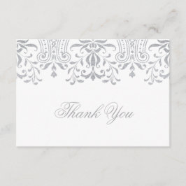 シルバーエレガントヴィンテージグラマー結婚ズ・サンキュー ノートカード