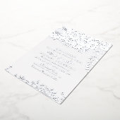 シルバーエレガントヴィンテージレ結婚ース 箔招待状 (回転した状態)