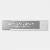 シルバーエレガント名前をカスタムするの役職のドアの看板 サインプレート (正面)