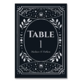 シルバーエレガント神秘的タロットカード テーブルナンバー (正面)