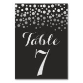 シルバーエレガント紙吹雪ブラックテーブル番号 テーブルナンバー (裏面)