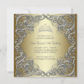 シルバーエレガント金ゴールドキンセアニェラ招待状 招待状 (裏面)
