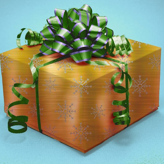 シルバーエレガント金ゴールドクリスマスの雪の結晶の休日 ラッピングペーパー