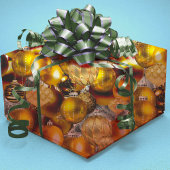 シルバーエレガント金ゴールドクリスマスオーナメント休暇W ラッピングペーパー