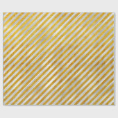 シルバーエレガント金ゴールドストライプクリスマス休暇 ラッピングペーパー (フラット)