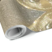 シルバーエレガント金ゴールドスフェイククリスメリークリスマス ラッピングペーパー (ロールコーナー)