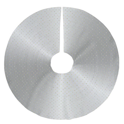 シルバーエレガント金ゴールドドットクリスマス ブラッシュドポリエステルツリースカート (正面)