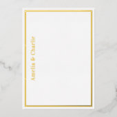 シルバーエレガント金ゴールドフォイル実在ノートカードの名前 箔招待状 (正面)