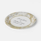 シルバーエレガント金ゴールドフレームのカスタムウェディング ペーパープレート (アングル)