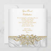 シルバーエレガント金ゴールドレースダイヤモンドバースデーパーティー 招待状 (裏面)
