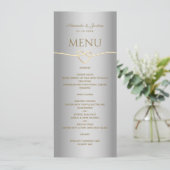 シルバーエレガント金ゴールド書道結婚のメニュー メニュー (スタンド正面)