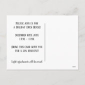 シルバーエレガント&ブラックホリデーオープンハウス | シーズンポストカード (裏面)