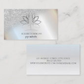 シルバーエレガント《写真》ぼけ味ウィメンズシルエットロータス 名刺 (正面/裏面)