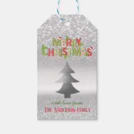 シルバーエレガント《写真》ぼけ味クリスマスツリー ギフトタグ