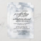 シルバーエレガント《写真》ぼけ味ライトシック結婚ズ 招待状 (正面/裏面)