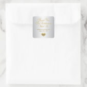 シルバーエレガント&金ゴールドお願いしま結婚すシール スクエアシール (バッグ)