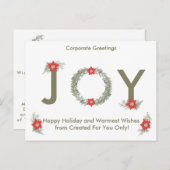 シルバーエレガント/金ゴールドハッピーホリデーカ企業のード シーズンポストカード (正面/裏面)