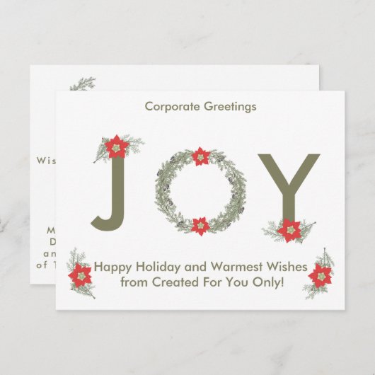 シルバーエレガント/金ゴールドハッピーホリデーカ企業のード シーズンポストカード (正面/裏面)