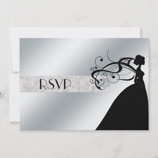 シルバーエレガントRSVP 招待状 (正面)