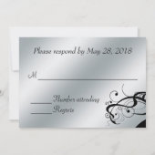 シルバーエレガントRSVP 招待状 (裏面)