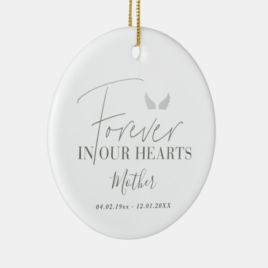 シルバーエンジェルウィングス記念クリスマスツリー セラミックオーナメント (右)