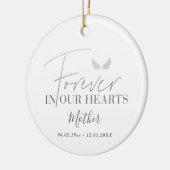 シルバーエンジェルウィングス記念クリスマスツリー セラミックオーナメント (左)