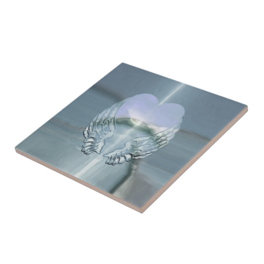 シルバーエンジェル包まれたウイングスのまわりにアハート タイル (側面)