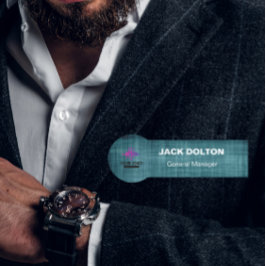 シルバーエンブレム従業員の名前バッジ（独自のロゴ付き） 名札