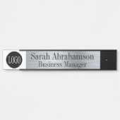 シルバーオフィスドアサイン長10"名前プレート サインプレート (正面)