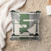 シルバーオリーブベージュはっきりしたサウスウエストルック抽象芸術 クッション (ブランケット)