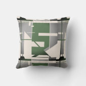 シルバーオリーブベージュはっきりしたサウスウエストルック抽象芸術 クッション (裏面)