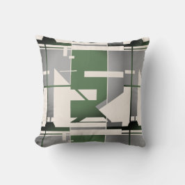 シルバーオリーブベージュはっきりしたサウスウエストルック抽象芸術 クッション