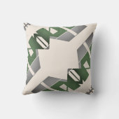 シルバーオリーブベージュはっきりしたシェイプ対角抽象芸術 クッション (裏面)