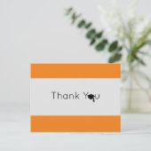 シルバーオレンジはっきりした卒業ありがとう ポストカード (スタンド正面)