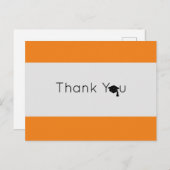 シルバーオレンジはっきりした卒業ありがとう ポストカード (正面/裏面)