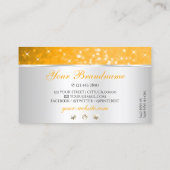 シルバーオレンジグリッタースパークルダイヤモンドスタイリッシュ 名刺 (裏面)