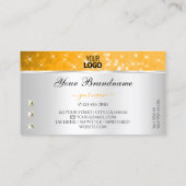 シルバーオレンジグリッタースパークルダイヤモンド追加ロゴ 名刺 (裏面)