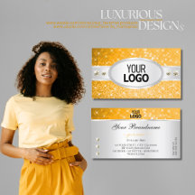 シルバーオレンジグリッタースパークルダイヤモンド追加ロゴ