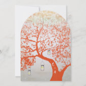 シルバーオレンジコーラル素朴カントリーフォレ結婚スト 招待状 (裏面)