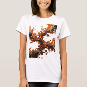 シルバーオレンジジューススプラッシュ グラフィックTシャツ Tシャツ