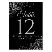 シルバーオンブラックエレガントフィリ結婚グリー テーブルナンバー (裏面)