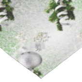 シルバーオーナメントホワイトリボンクリスマステーブルクロス テーブルクロス (アングル)