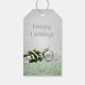 シルバーオーナメントホワイトリボンクリスマス ギフトタグ (裏面)