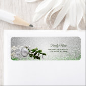 シルバーオーナメントホワイトリボン差出人住所 ラベル (インサイチュ)