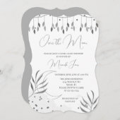 シルバーオーバーザムーンベビーモダンシャワー招待状 (正面/裏面)